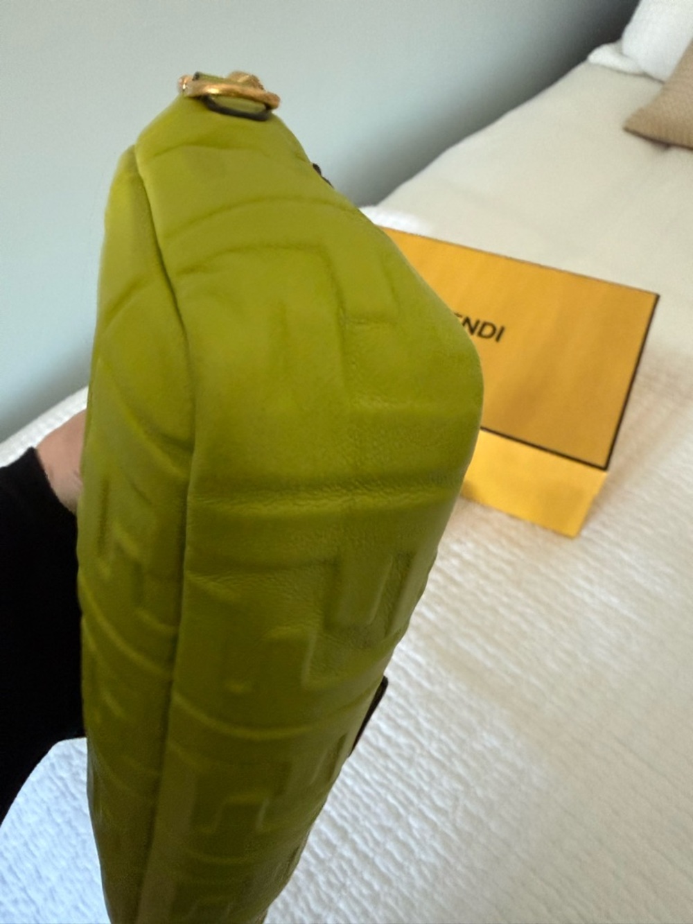 Fendi Lime Green Baguette with Gold Hardware - Picture 12 of 13
